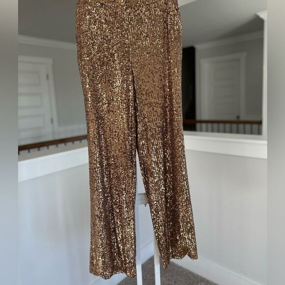 Cable and Gauge gold sequin glitter pants with pockets - Picture 4 of 6